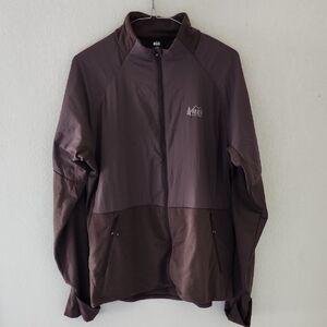 REI Women's Swiftland Insulated Running Hiking Jacket Brown Zip-Up Jacket Large